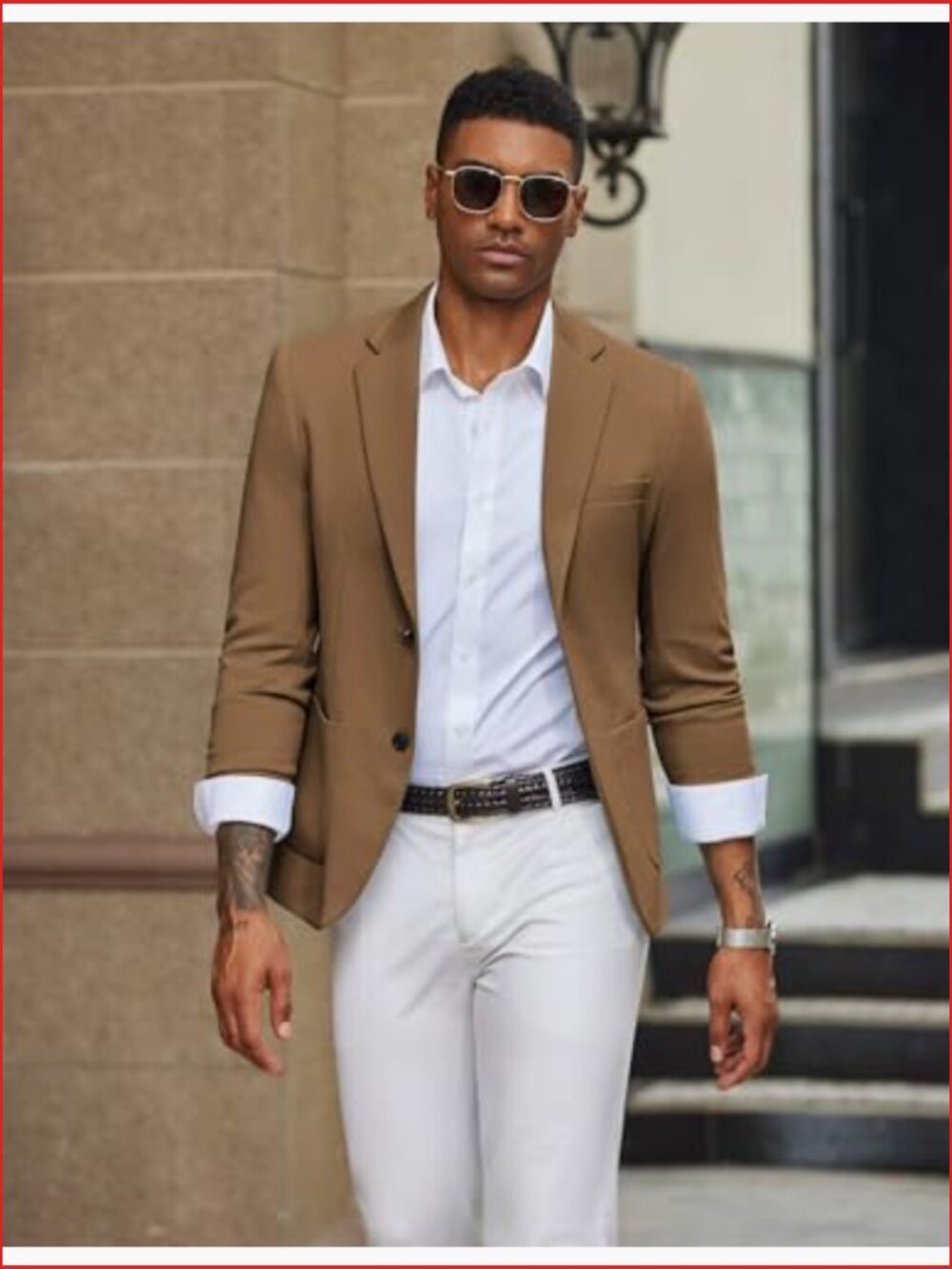 Slim Fit Two Button Knit Sport Coat Blazer with Pockets - Picture 2 of 7